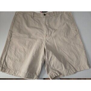Chaps Mens Pleated Front Khaki Shorts Size 36